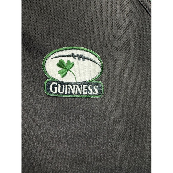 Guinness Official Merchandise Mens XL Rugby Polo Shirt Black Green Jersey (G40) - Picture 4 of 5